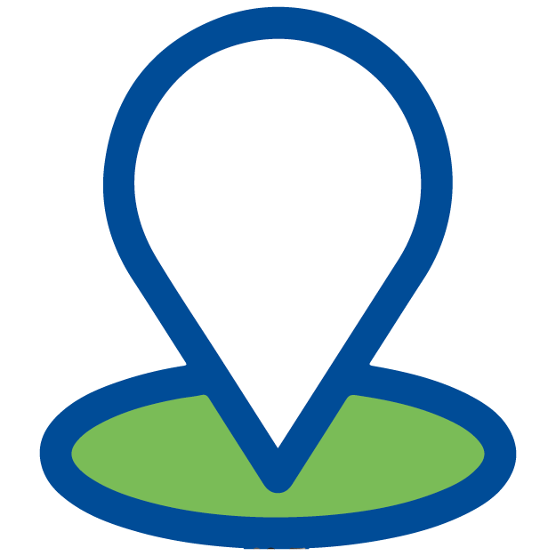 Icon for Location with a dot on a circle